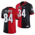 Georgia Bulldogs Leonard Floyd Men's #84 100th Season Split Edition Alumni NFL Black Red Football NCAA Jersey 2406TKKY1