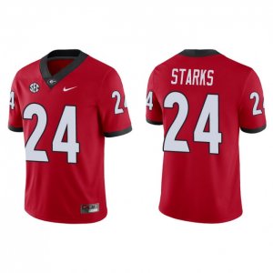 Georgia Bulldogs Malaki Starks Men's #24 Red Game Football NCAA Jersey 2406NSAJ1