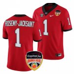 Georgia Bulldogs Marcus Rosemy-Jacksaint Men's #1 Red 2023 Orange Bowl Playoff Football NCAA Jersey 2406SKYC6