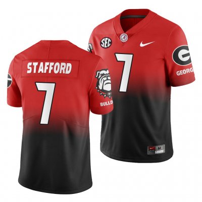 Georgia Bulldogs Matthew Stafford Men's #7 2019 Color Crash History Player Gradient Football NCAA Jersey 2406BDLB3