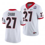 Georgia Bulldogs Nick Chubb Men's #27 White 2021 Peach Bowl Football NCAA Jersey 2406QJFP5