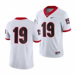 Georgia Bulldogs Number Men's #19 Game White Football NCAA Jersey 2406LNPL6