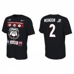 Georgia Bulldogs Smael Mondon Jr. Men's #2 Playoff Black Illustrated 2022 Peach Bowl Football NCAA T-Shirt 2406CWIK8