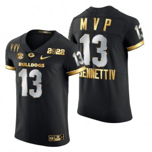 Georgia Bulldogs Stetson Bennett Men's #13 3X Black National Champions CFP Limited Golden Football NCAA Jersey 2406ZOHA8