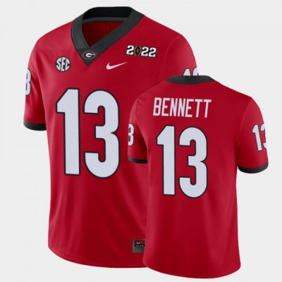 Georgia Bulldogs Stetson Bennett Men's #13 Game 2021 National Champions Red Football NCAA Jersey 2406NXIR7